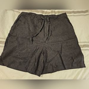 Black Relativity Linen Shorts